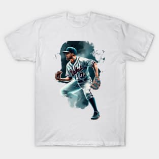 Expressive Baseball Athlete Sticker T-Shirt